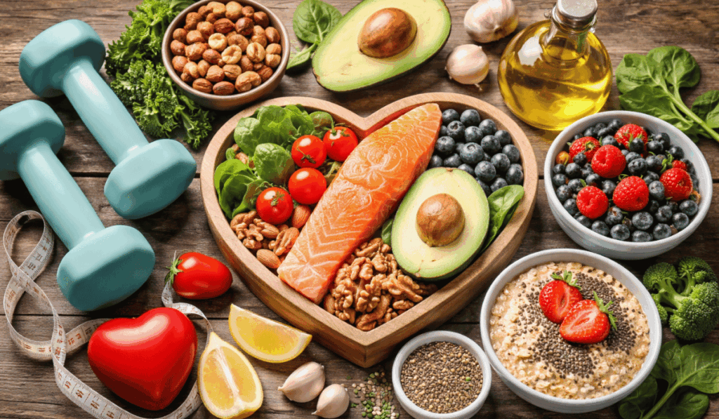 Healthy foods and exercise that help increase HDL cholesterol and improve heart health